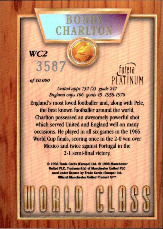 Bobby Charlton World Class 98 WC2 #3587/10000