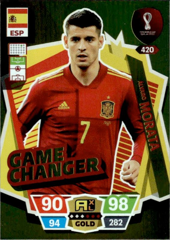 2022 Panini Adrenalyn XL FIFA World Cup Qatar Game Changer Alvaro Morata 