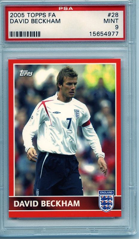 David Beckham 2005 Topps England #28 PSA 9 MINT 