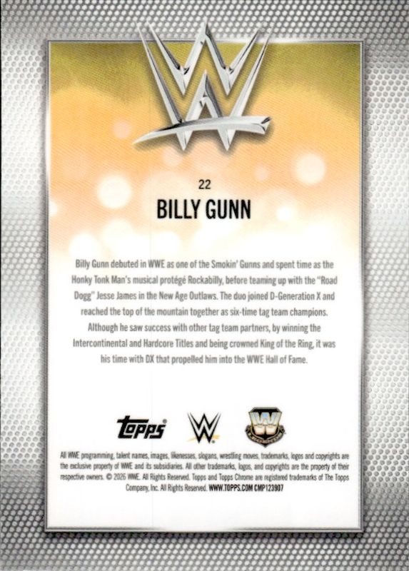 Billy Gunn 2026 Topps Chrome WWE #22 Base 
