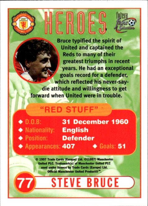 Hovedbilde 1997 Futera Fans Selection Manchester United ...