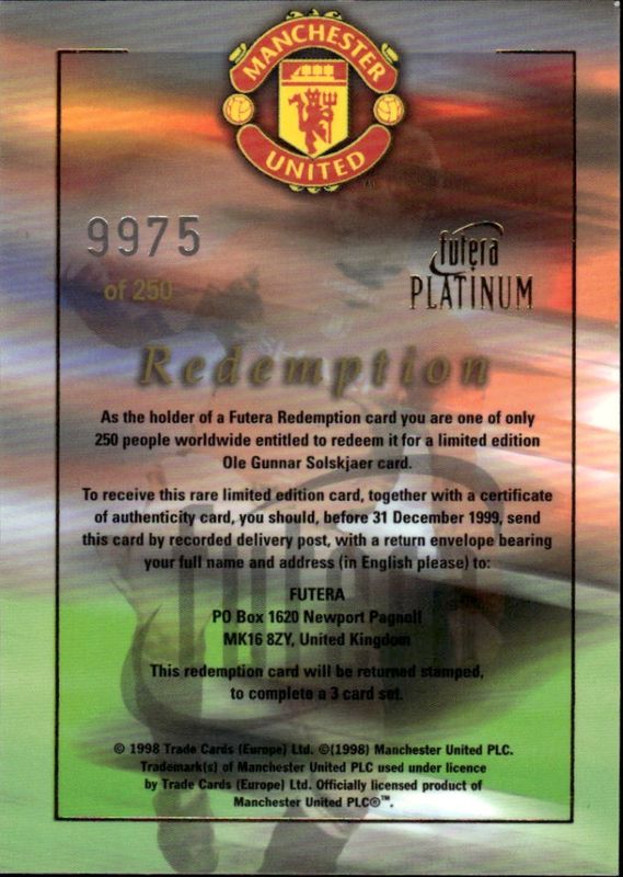 Ole Gunnar Solskjær Redemption sett OGS1-OGS2-OGS3 Missprint #9975