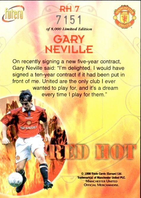 Hovedbilde Gary Neville Red Hot 98 RH7 #7151/8000