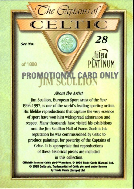 1998 Futera Platinum The Captains of Celtic Promo Jim Scullion #28 
