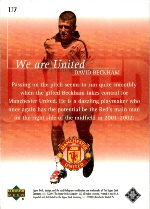 Hovedbilde UPPER DECK MANCHESTER UNITED 2001; DAVID BECKHAM ...