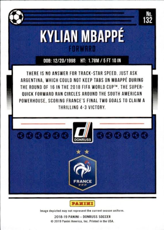 2018-19 Panini Donruss - Kylian Mbappe #132 France (QTY)