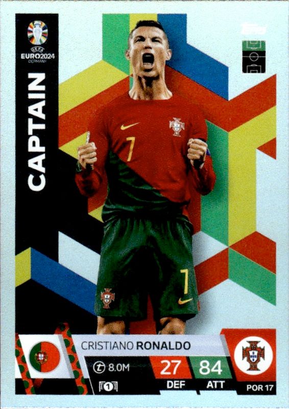 Topps Match Attax UEFA EURO 2024 Germany # POR 17 CRISTIANO RONALDO (Captain)-