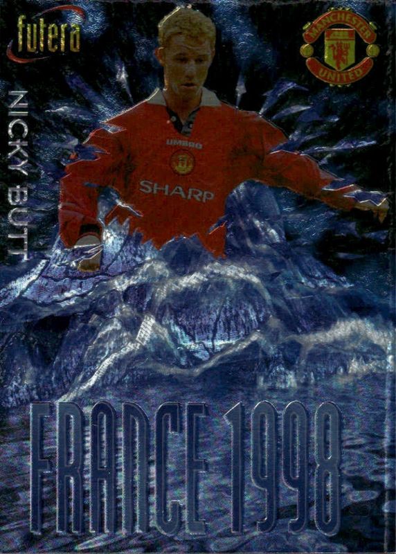 NICKY BUTT 1998 Futera Soccer Card Insert MANCHESTER UTD #5979/8000