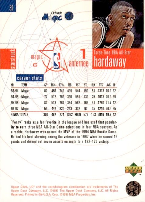 Main Image 1997-98 Upper Deck UD3 #30 Anfernee Hardaway
