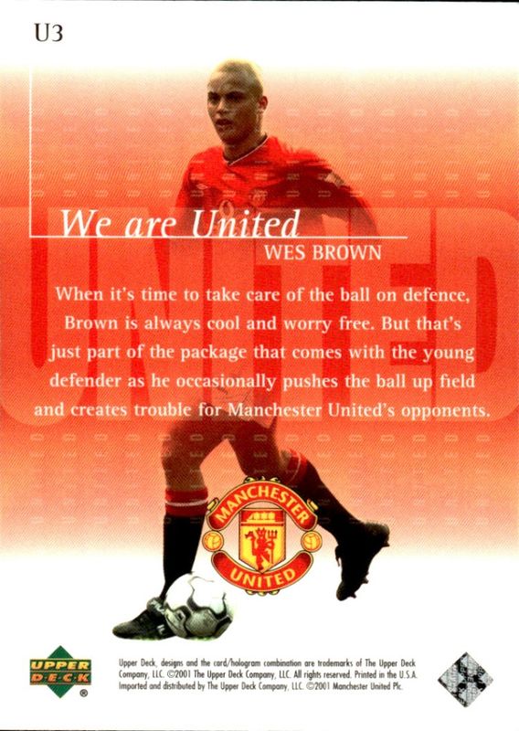 UPPER DECK 2001 WE ARE UNITED WES BROWN U3