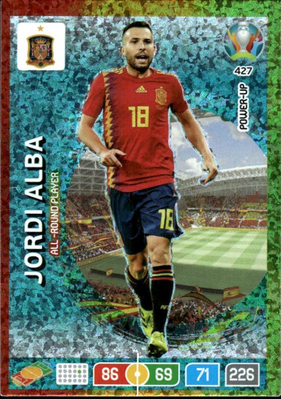 Panini Adrenalyn XL.Euro 2020. Power- Up. # 427. Jordi Alba.