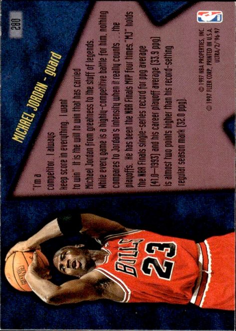 Main Image 1996-97 Fleer Ultra Michael Jordan #G-280 Step It ...
