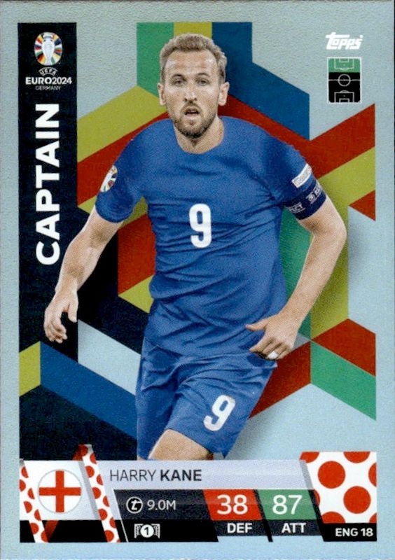 Match Attax Euro 2024 Harry Kane England Captain UEFA Topps Card