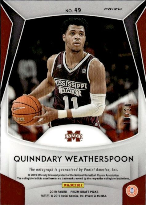 Hovedbilde Quinndary Weatherspoon | 2019-20 Panini Prizm ...