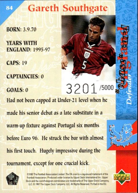 Hovedbilde 1997-98 Upper Deck England Three Lions #3201/5000 ...