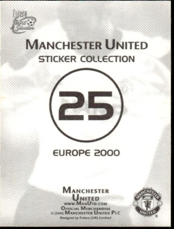 2000 Futera Manchester United Sticker Collection Sir Alex Ferguson #25