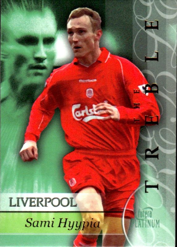 2000-01 Futera Platinum The Treble Liverpool #155/250 Sami Hyypia #TR9