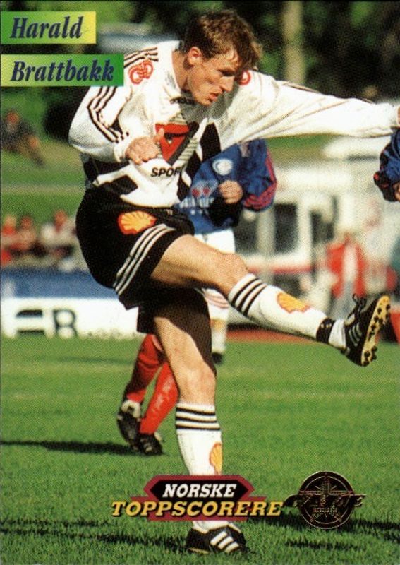1996 GAME Tippe Ligaen Fotballkort Norske Toppscorere HARALD BRATTBAKK #190