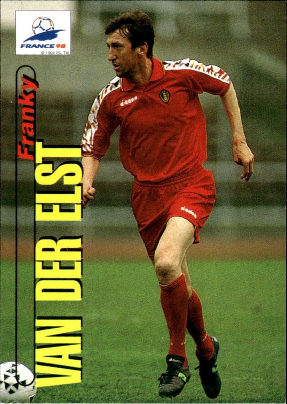 Franky Van Der Elst Belgium Panini France 98 Card n. 70 world Cup 1998