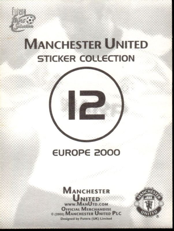2000 Futera Manchester United Sticker Collection Ole Gunnar Solskjaer #12