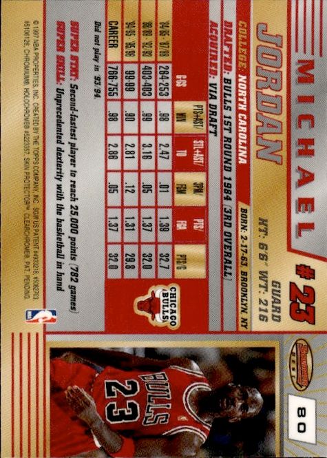 Main Image 1996-97 Bowman's Best - Michael Jordan #80