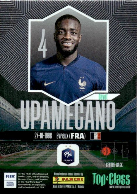 Hovedbilde PANINI TOP CLASS CARD 2024 DAYOT UPAMECANO FRANCE ...