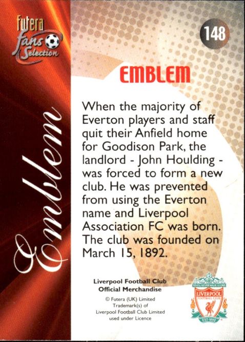 Main Image 2000 Futera Fans Selection Liverpool PLAYERS ...