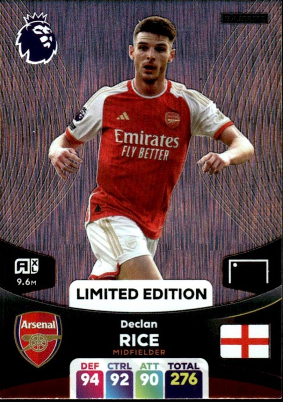 Declan Rice 2024 Adrenalyn XL Panini Premier League CARD Limited Edition