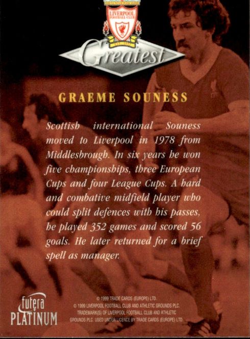 Main Image 1999 Futera Platinum Liverpool Greatest Graeme ...