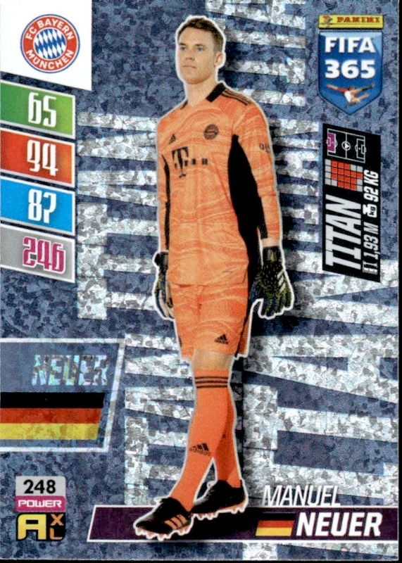Manuel Neuer #248 Titan Munich Panini Adrenalyn XL Foot FIFA 365 2022