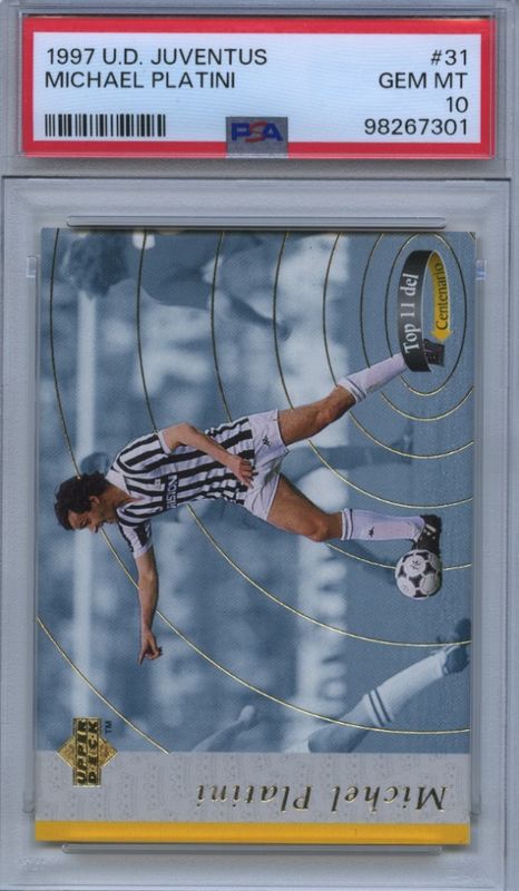 1997 UPPER DECK JUVENTUS MICHAEL PLATINI TOP 11 DEL CENTENARIO PSA 10