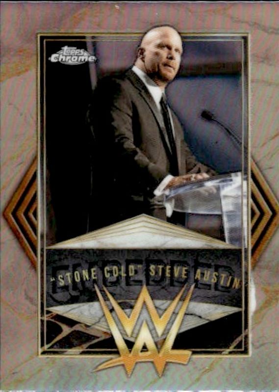 2026 Topps Chrome WWE #EMB-7 Stone Cold Steve Austin Embedded Refractor