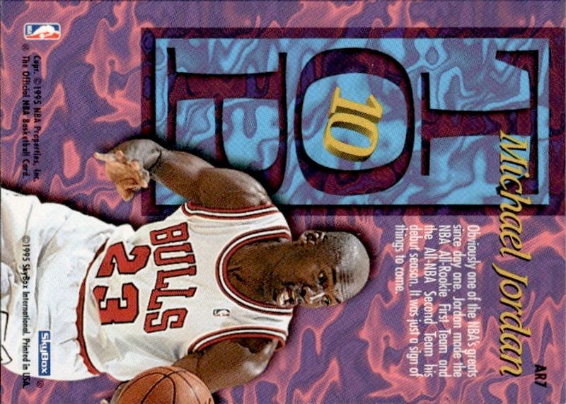 Michael Jordan 1995-96 NBA HOOPS Top 10 Insert AR7 Chicago Bulls 