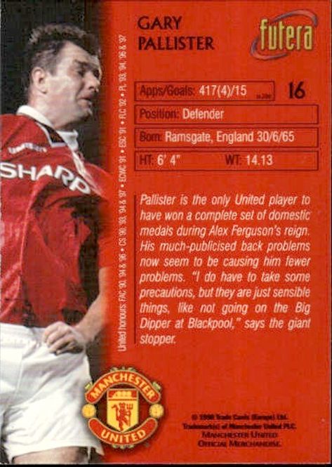 Main Image 1998 Futera Manchester United Gary Pallister #16