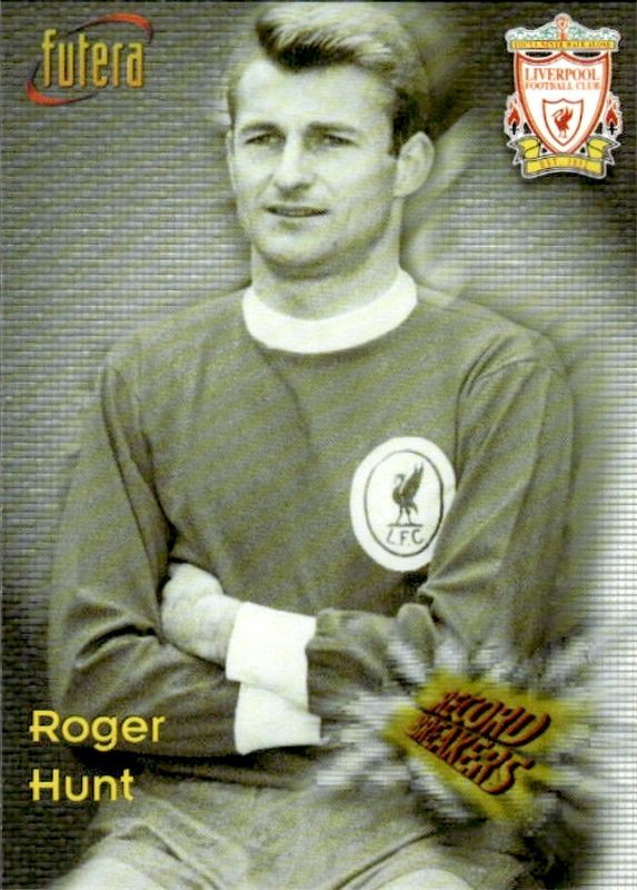ROGER HUNT 1998 Futera Soccer Card LIVERPOOL #71