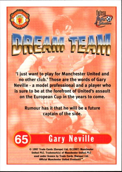 Hovedbilde 1997 Futera Fans Selection Manchester United ...