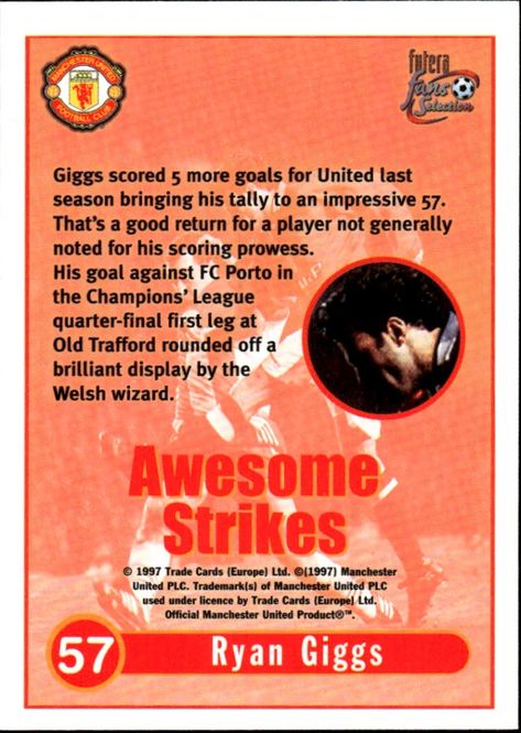 Hovedbilde 1997 Futera Fans Selection Manchester United ...