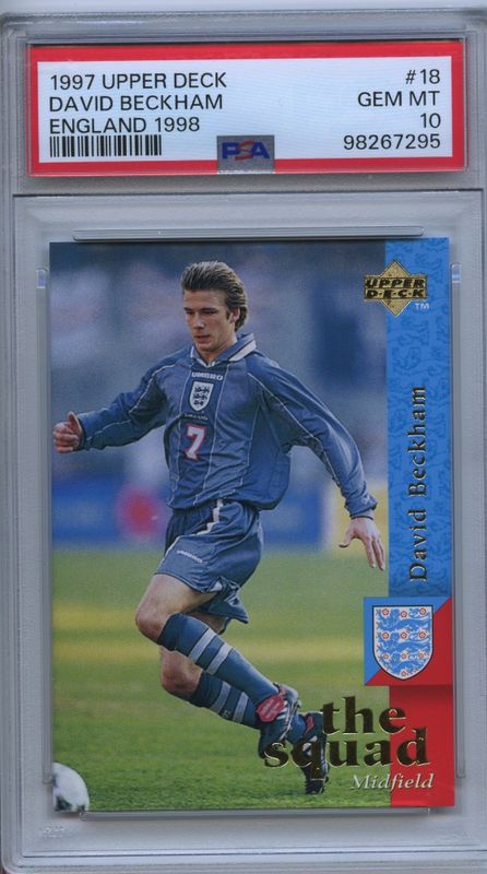 1997 Upper Deck England David Beckham ROOKIE RC #18 PSA 10 GEM MINT