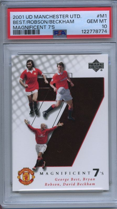 2001-02 Manchester United Magnificent 7's George Best Bryan Robson #M1 PSA GEM MT 10 POP 1