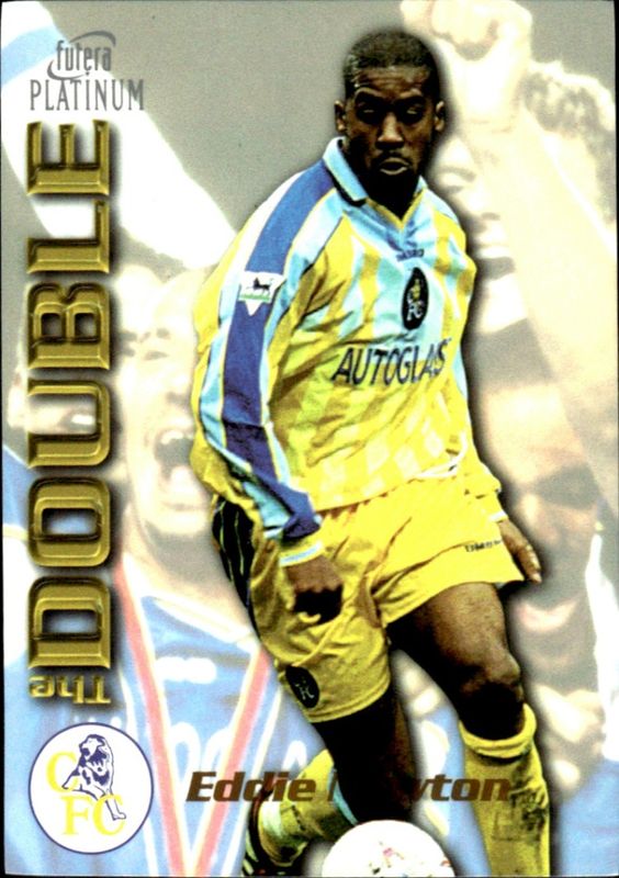 998 Futera Platinum Chelsea The Double Silver /400 Eddie Newton #DB15
