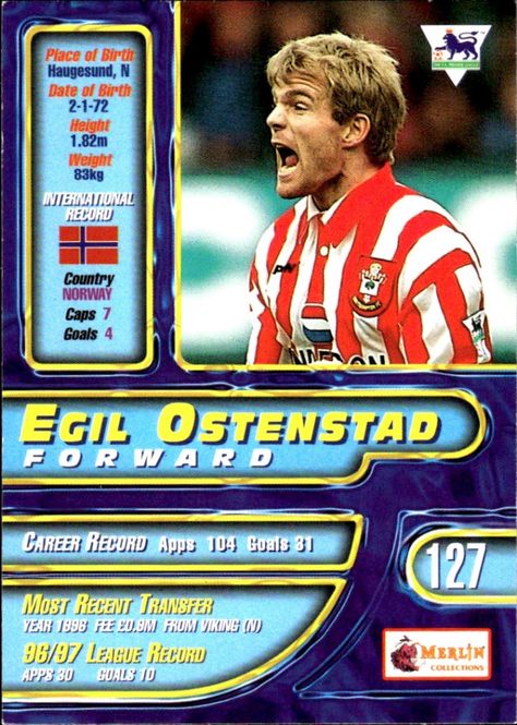 Hovedbilde 1997-98 Merlin's Premier Gold Egil Ostenstad #127 ...