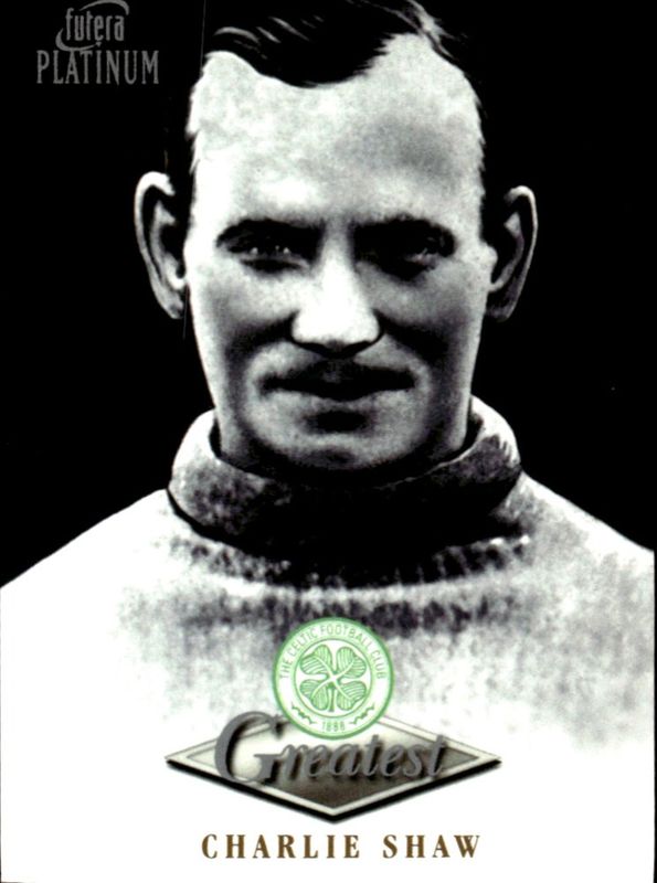 1999 Futera Platinum Celtic Greatest Charlie Shaw 22 CARAT GOLD GILDED EDGES