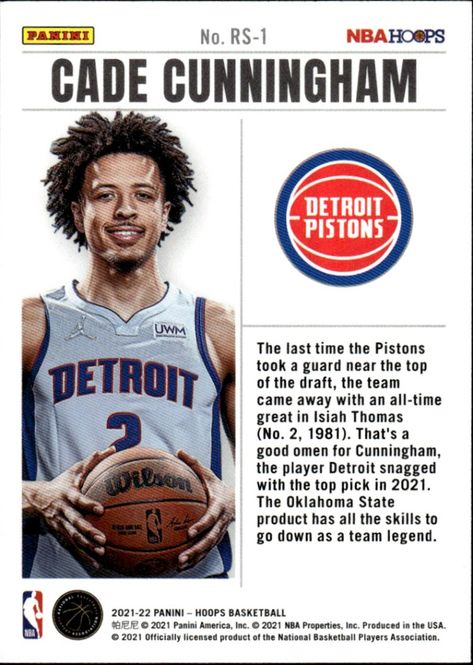 Main Image 2021-22 Panini NBA Hoops Rookie Special Cade ...