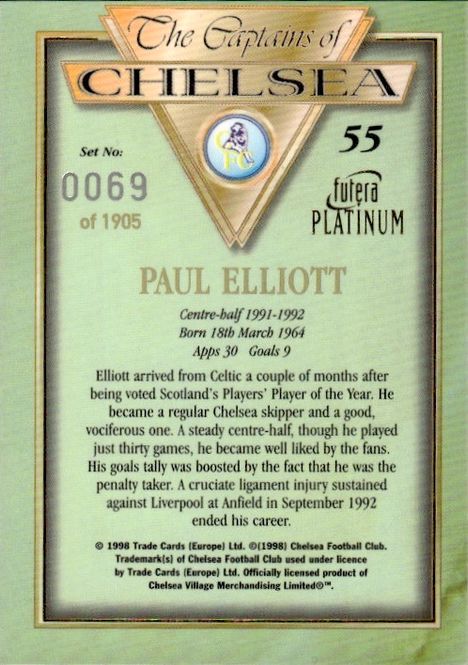 Main Image 1998 Futera Platinum The Captains of Chelsea ...