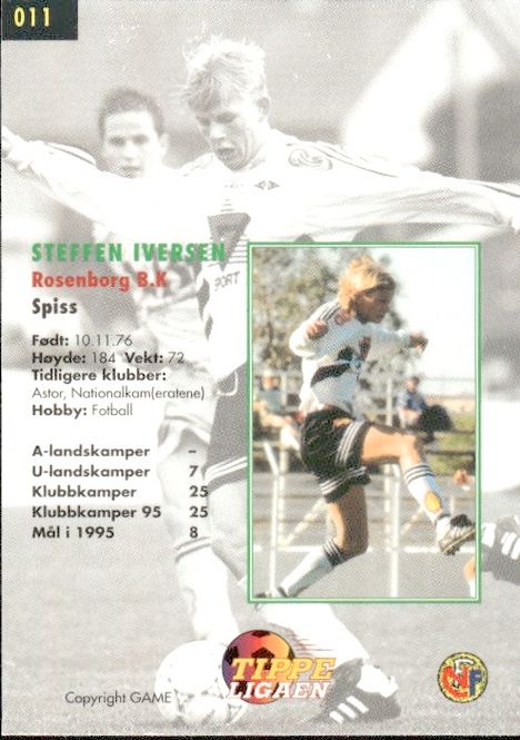 Main Image 1996 GAME Norsk Eliteserie Fotballkort Steffen ...