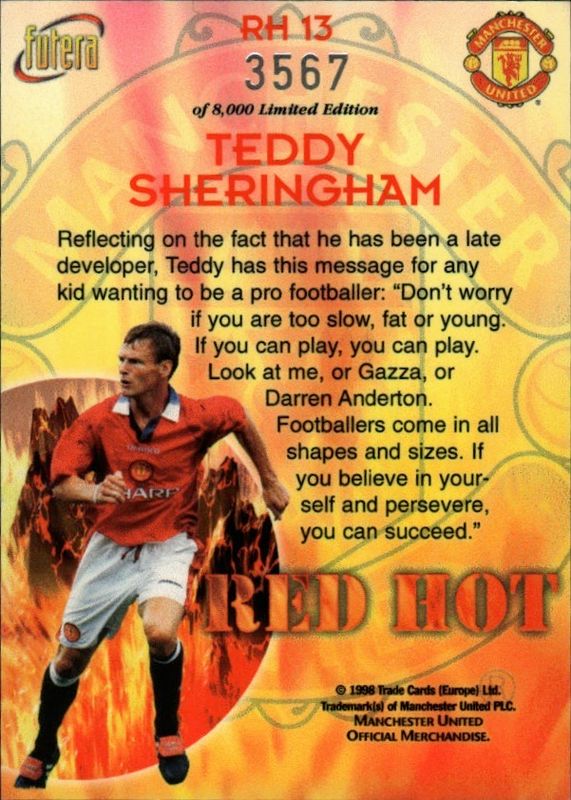 Teddy Sheringham Red Hot 98 RH13 #3567/8000 
