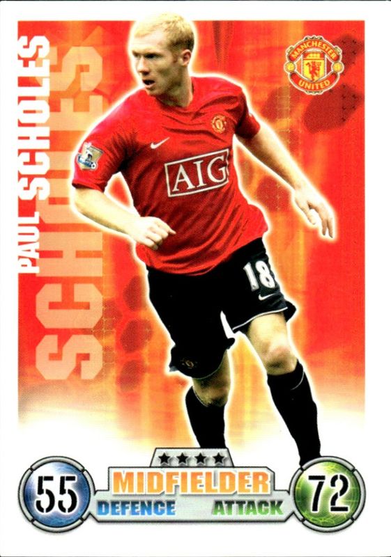 2007-08 Topps Match Attax English Premier League Paul Scholes 