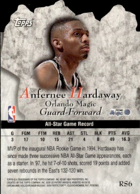 Main Image 1997-98 Topps - Rock Stars Anfernee Hardaway #RS6 ...