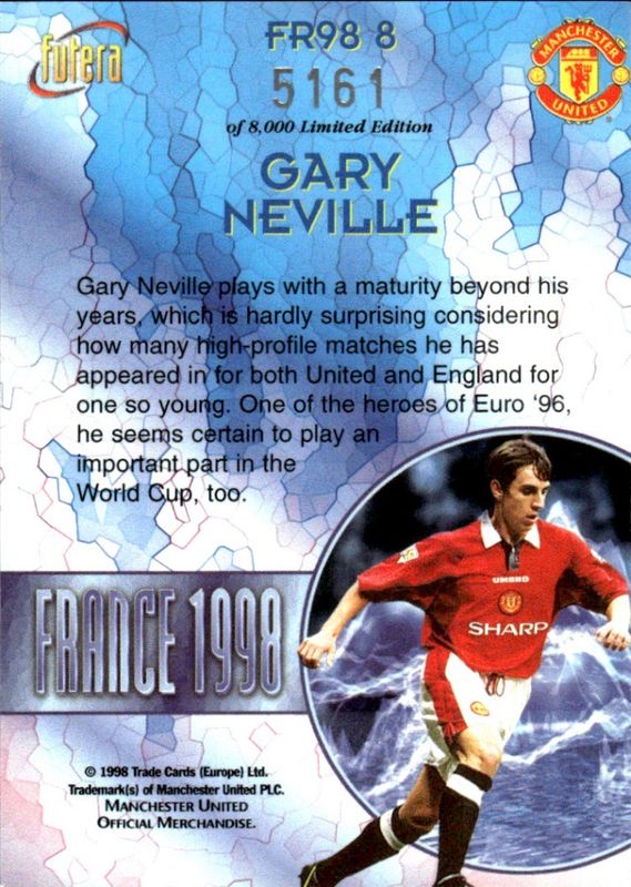 Gary Neville France 98 FR8 #5161/8000