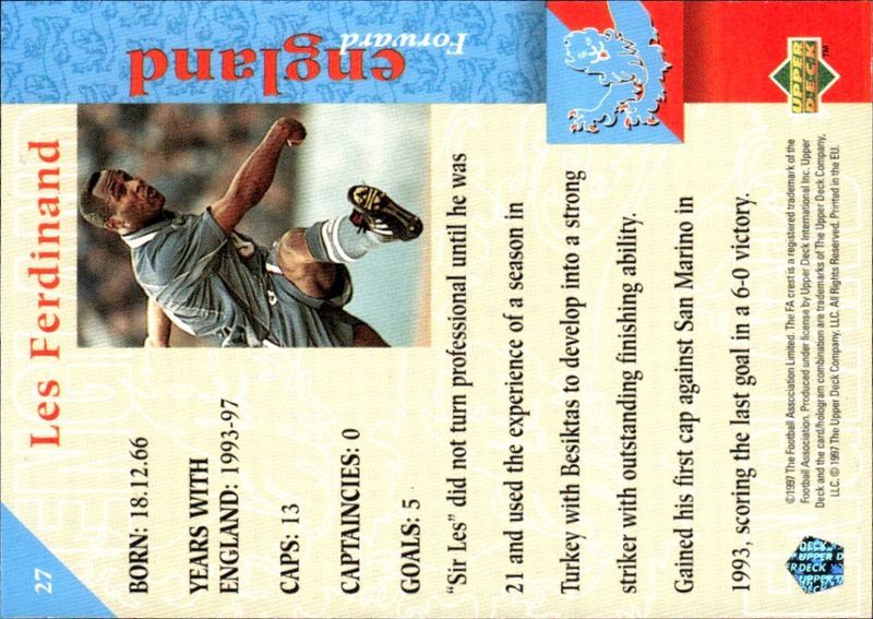 Upper Deck England 1998 - Les Ferdinand (The Squad) No. 27